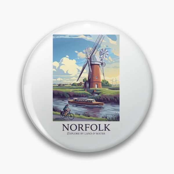 Item preview, Norfolk Travel Poster - Explore By Land and Water designed and sold by ArtworkNorth.