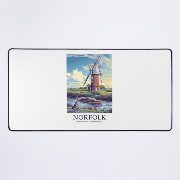 Item preview, Norfolk Travel Poster - Explore By Land and Water designed and sold by ArtworkNorth.