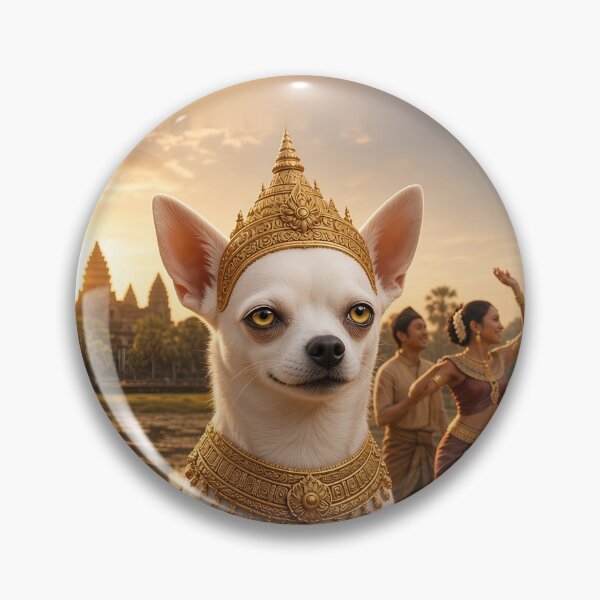 Item preview, Joshi, King of Angkor - The White Chihuahua Khmer King at Angkor Wat Sunrise designed and sold by KGOart.