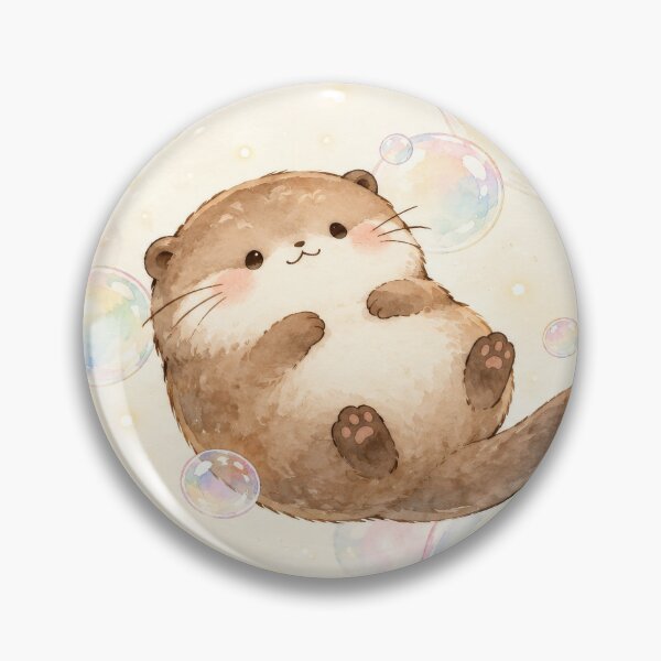 Item preview, Otter Floating Among Pastel Rainbow Bubbles designed and sold by AshiraCreations.