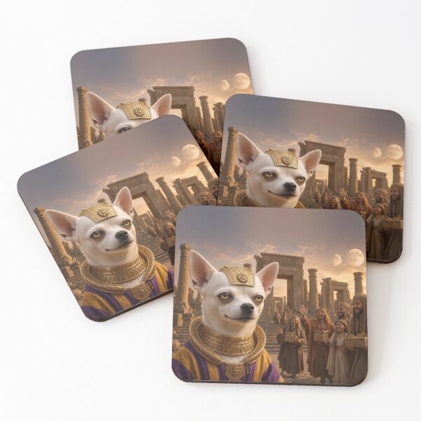Item preview, Joshi, King of Persepolis - The White Chihuahua Persian King at Sunset designed and sold by KGOart.