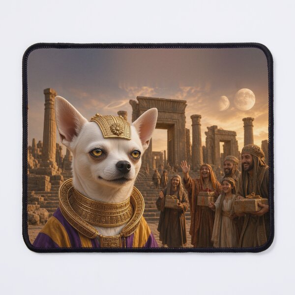 Item preview, Joshi, King of Persepolis - The White Chihuahua Persian King at Sunset designed and sold by KGOart.
