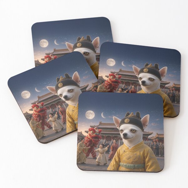 Item preview, Joshi, Emperor of the Forbidden City - The White Chihuahua Ming Emperor at Moonrise designed and sold by KGOart.