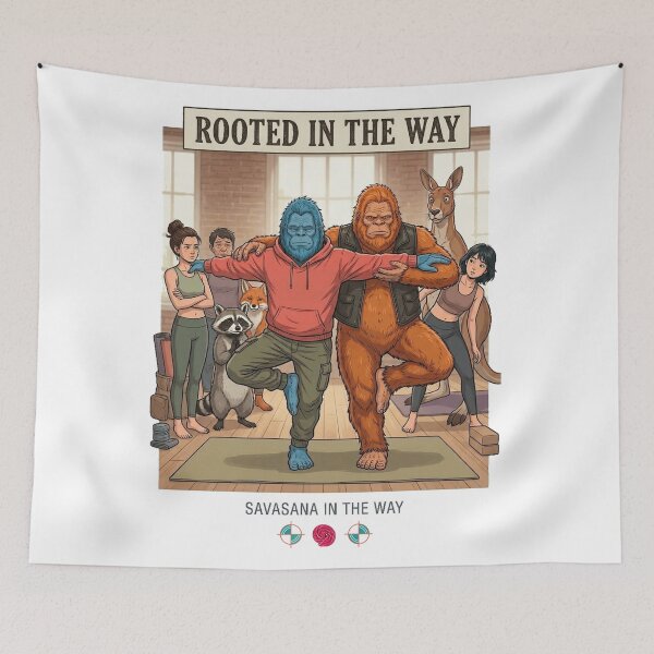 Item preview, Rooted in the Way - Tree Pose Bigfoot Yoga Studio designed and sold by Whimsy Trail Co.