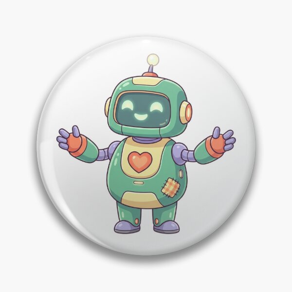 Item preview, Kawaii Friendly Robot Hugging with Heart Emblem Cute designed and sold by mood-draftsman.