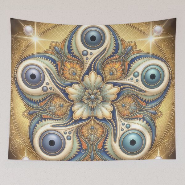 Item preview, Psychedelic Evil Eye Mandala Floral Design designed and sold by Frackxion.