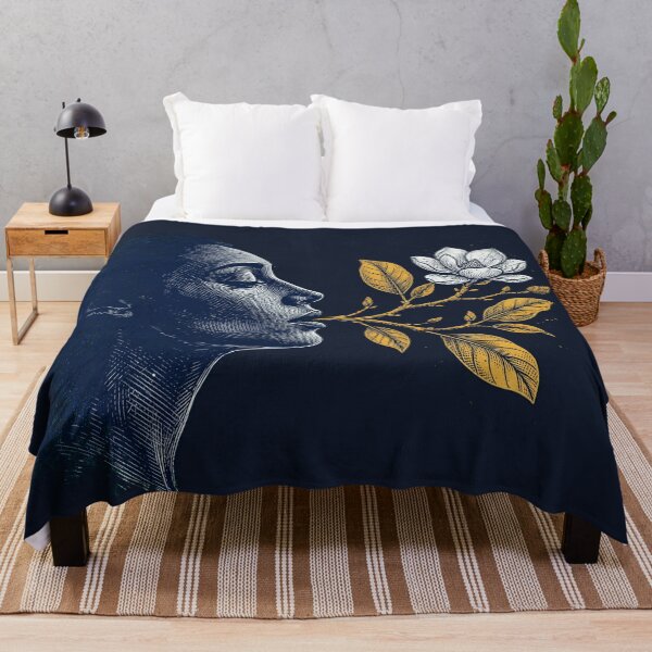 Item preview, Surreal Magnolia Breath Woman Engraving Graphic designed and sold by One City Two Children Studio.