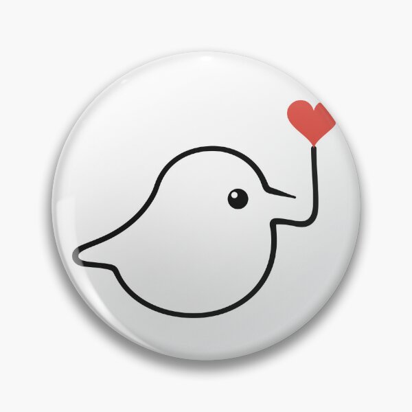 Item preview, Cute Singing Bird One Line Art with Red Heart designed and sold by MirrorsFineArt.
