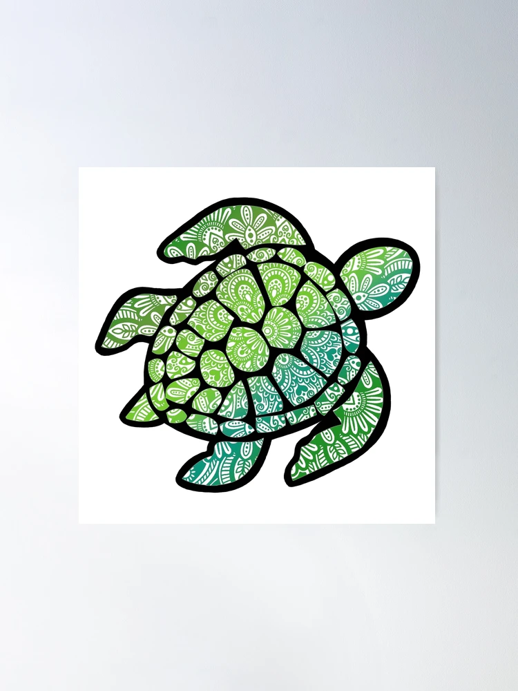 EW Designs Rainbow Ombre Mandala Turtle Vinyl Decal Sticker – 4 Inches Tall - View #7