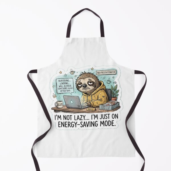 Item preview, Funny Sloth Energy Saving Mode Sarcastic Office Humor Sticker designed and sold by TeeBeeDesigns.
