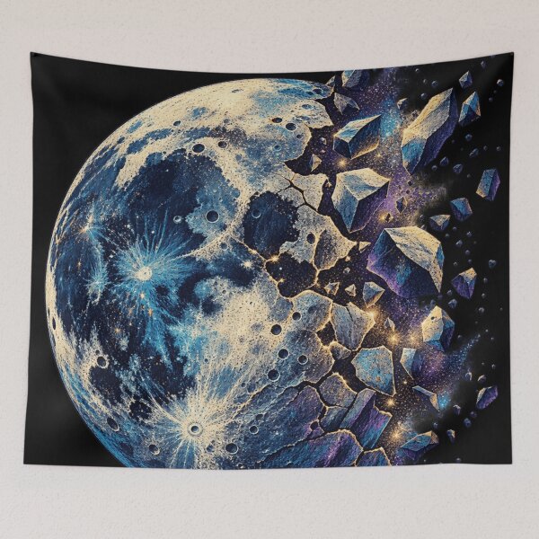 Item preview, Shattered Moon Cosmic Art - Celestial Lunar Fragmentation Design    designed and sold by AstroPal28.