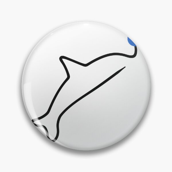 Item preview, Minimalist Dolphin One Line Art with Blue Ball designed and sold by MirrorsFineArt.