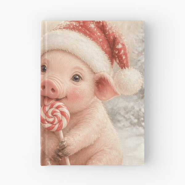 Item preview, Cute Christmas Piggies with Lollipops – Cozy Watercolor Art designed and sold by mayatA-rt.