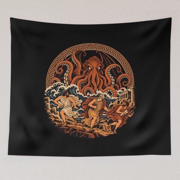 Item preview, H. P. Lovecraft: Cthulhu and the Fleeing Sages designed and sold by Fenay Designs.