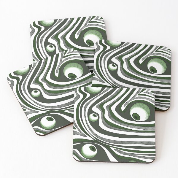 Item preview, Eyes and waves -Dark green- designed and sold by Houst-cn.