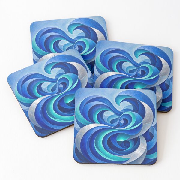 Item preview, Ocean Waves Abstract Blue Swirls Oil Painting Flowing Fluid Art designed and sold by Dogandesighn.