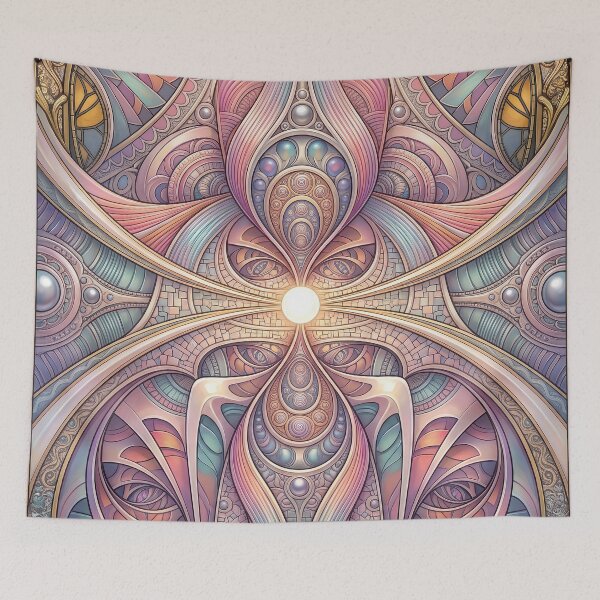 Item preview, Art Nouveau Pastel Visionary Stained Glass designed and sold by Frackxion.