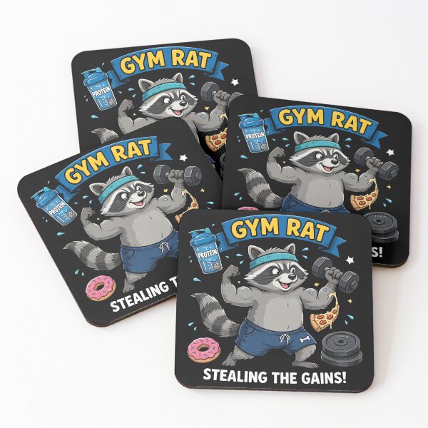 Item preview, Gym Rat Funny Raccoon Lifting Weights Shirt - Stealing The Gains designed and sold by StrongEveryDayStore.