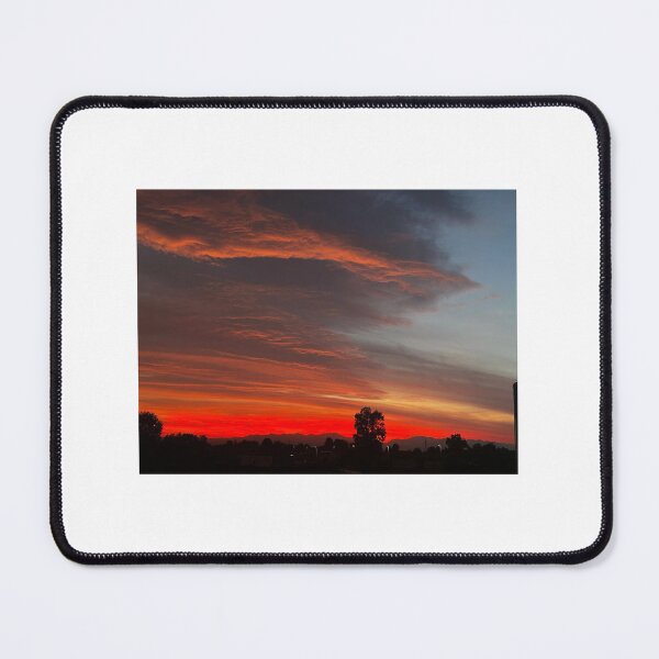 Item preview, Blazing Horizon - Fiery Red Sunset Over Mountains Silhouette designed and sold by SMARRIMENTO BLU.