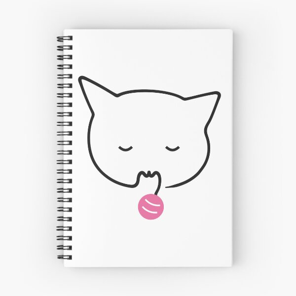 Item preview, Sleeping Cat Face One Line Art with Pink Yarn designed and sold by MirrorsFineArt.