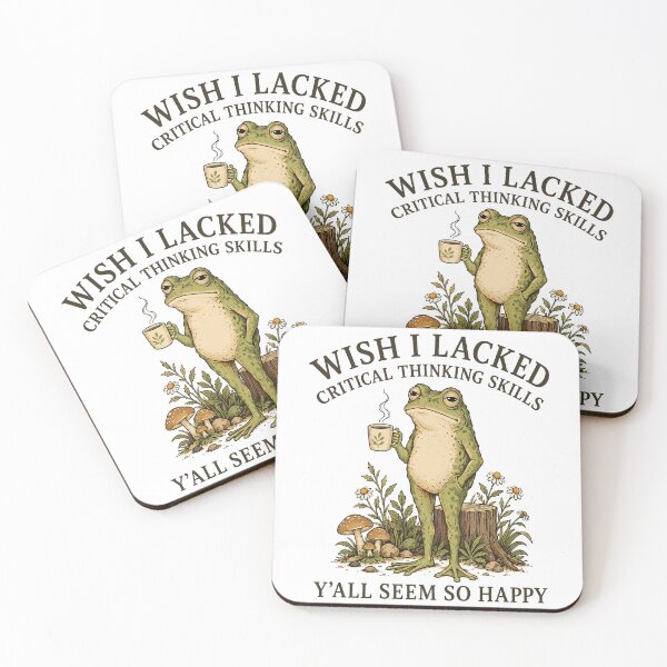 Item preview, Wish I Lacked Critical Thinking Skills Funny Overthinking Frog designed and sold by gordonbwyashop.