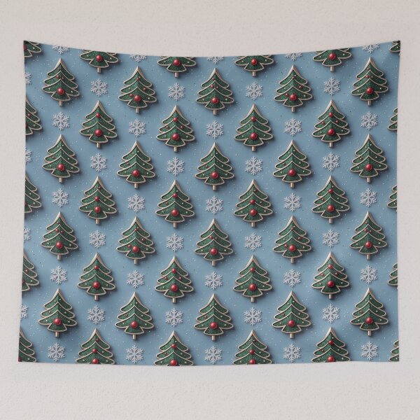 Item preview,  Christmas Tree and Snowflake Decorative Pattern designed and sold by Mike Kiev art.