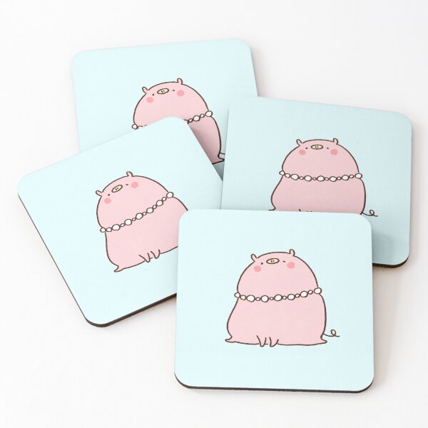 Item preview, Cute Pig Wearing A Beautiful Pearl Necklace designed and sold by Chunu Doodles.