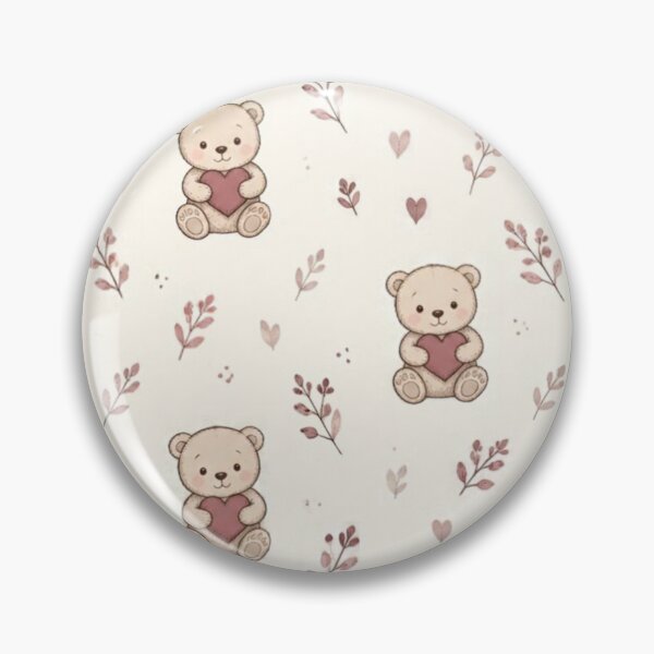 Item preview, Cute Teddy Bear Pink Hearts Seamless Pattern Coquette Aesthetic designed and sold by WeMerch-Art.