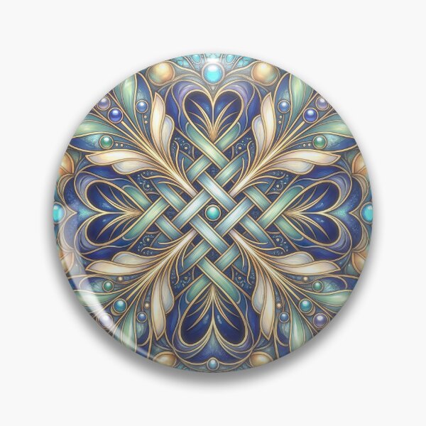 Item preview, Ornate Celtic Feathers Teal Blue Mandala designed and sold by Frackxion.