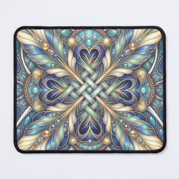 Item preview, Ornate Celtic Feathers Teal Blue Mandala designed and sold by Frackxion.