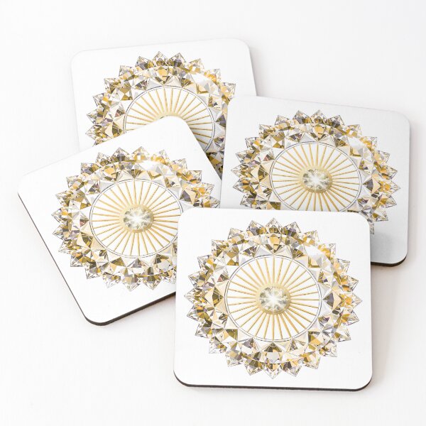 Item preview, Radiant Golden Crystal Mandala Luxury Geometric Art designed and sold by MinimalAurashop.