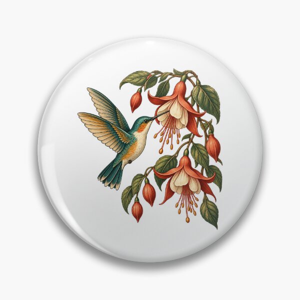 Item preview, Hummingbird and Fuchsia designed and sold by cybersilverhand.
