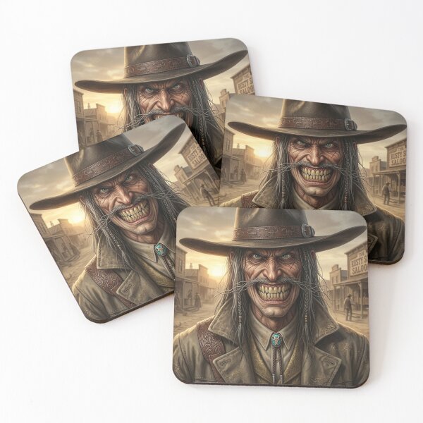 Item preview, Dark Stranger Western Bounty Hunter cowboy fantasy art designed and sold by Vintage Designs +.