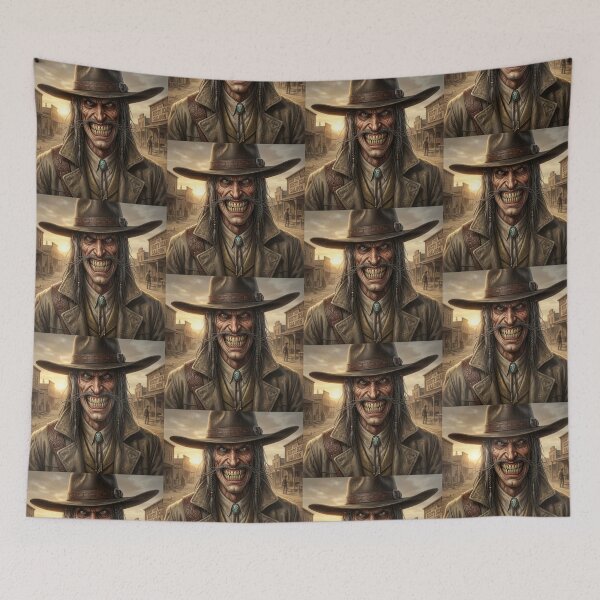 Item preview, Dark Stranger Western Bounty Hunter cowboy fantasy art designed and sold by Vintage Designs +.