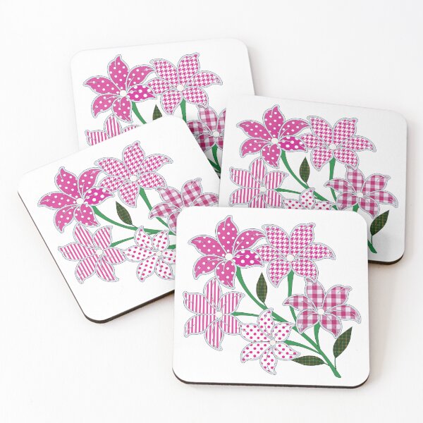 Item preview, Pink flowers, polka dots, gingham, stripes and houndstooth patterns designed and sold by Lennylindesigns.