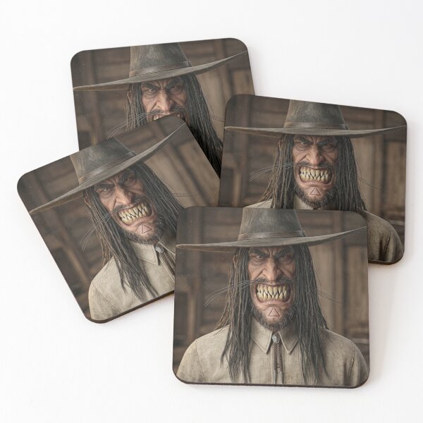 Item preview, Dark Stranger Western Bounty Hunter cowboy fantasy art designed and sold by Vintage Designs +.