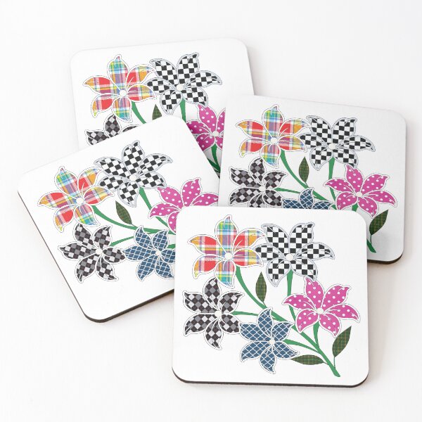 Item preview, Multicolour flowers, polka dots, argyle, tartan, ogee, checkers and tattersall patterns designed and sold by Lennylindesigns.