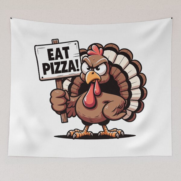 Item preview, Thanksgiving Turkey Funny Fall Gratitude Family Dinner, Eat Pizza designed and sold by MalwasBasket.