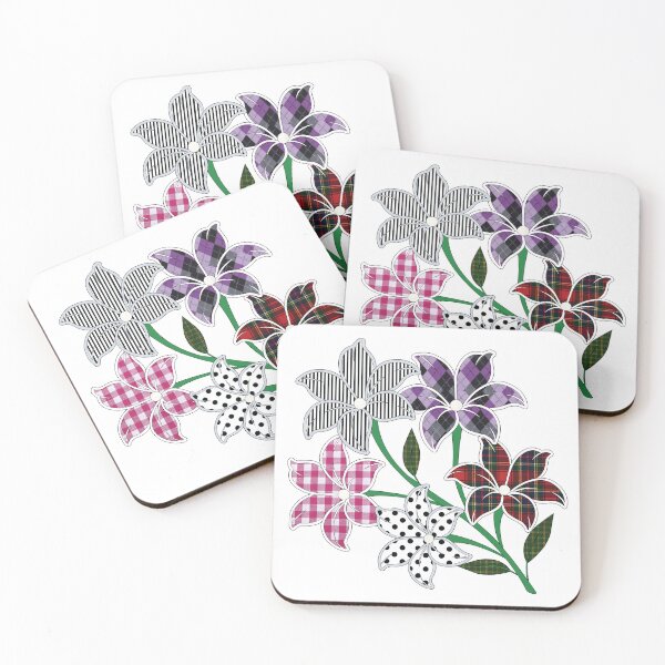 Item preview, Multicolour flowers, polka dots, gingham, tartan, argyle, patterns designed and sold by Lennylindesigns.