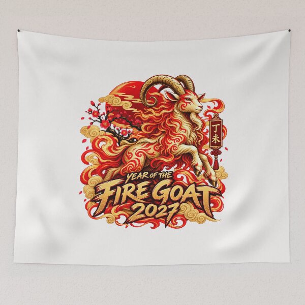 Item preview, Chinese New Year of the Fire Goat 2027 - Chinese Zodiac Lunar New Year designed and sold by Genius Geek.