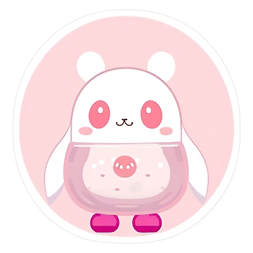 Artwork thumbnail, Pink Rabbit with Piglet Pattern by For-Cat Studio