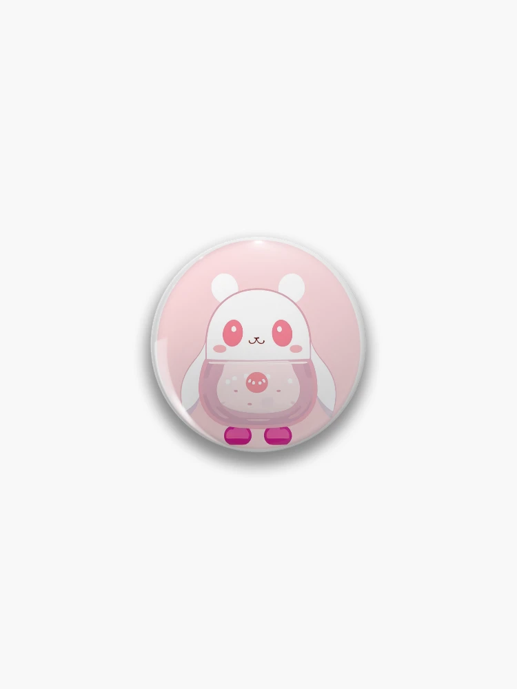 Thumbnail 1 of 3, Pin, Pink Rabbit with Piglet Pattern designed and sold by For-Cat Studio.