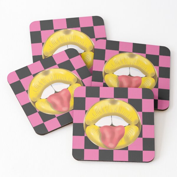 Item preview, Rebel Lips Pop Art – Duotone blocks pink black yellow Lips designed and sold by GoldenRebels.