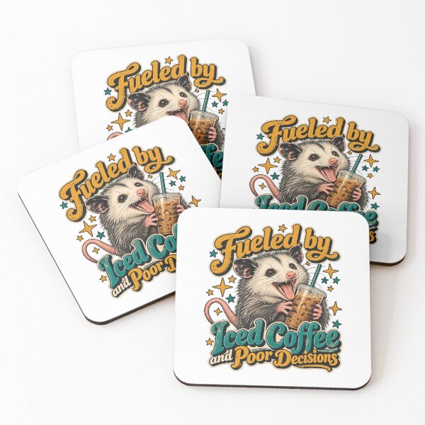 Item preview, Fueled by Iced Coffee Chaotic Opossum Art designed and sold by TeNovaStudio.