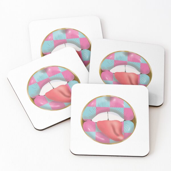 Item preview, Rebel Lips Pop Art – blocks blue pink tongue designed and sold by GoldenRebels.