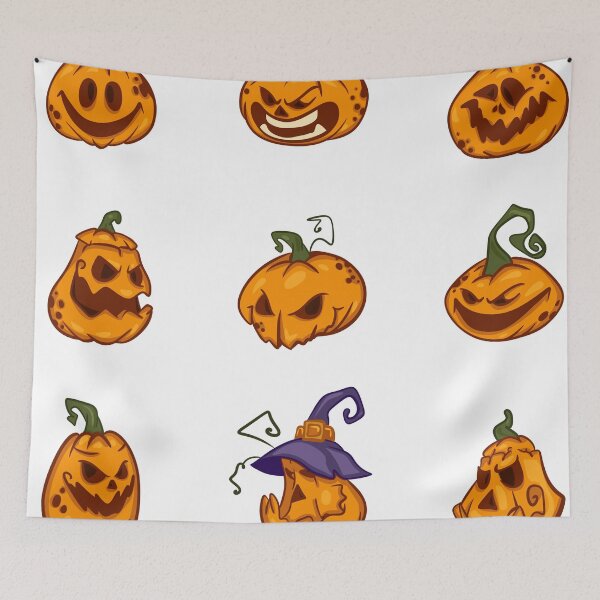 Item preview, Spooky Halloween Pumpkin Sticker Pack — Cute Scary Jack O Lantern Faces Vector Art designed and sold by LYAN-STORE.
