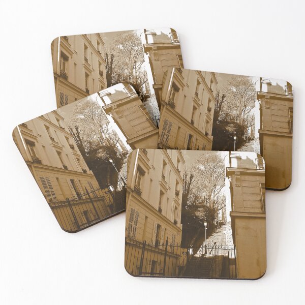 Item preview, Sepia Montmartre Stairs – Vintage Paris Street Photography designed and sold by ernestynart.