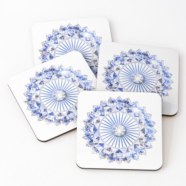Item preview, Sapphire Blue Crystal Mandala Luxury Geometric Art designed and sold by MinimalAurashop.