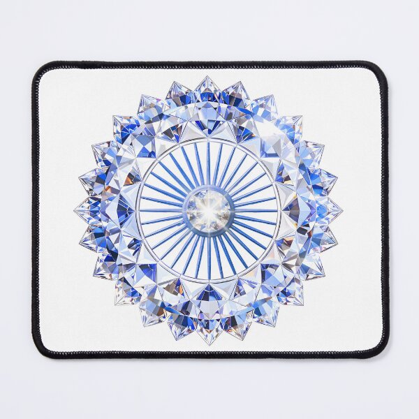 Item preview, Sapphire Blue Crystal Mandala Luxury Geometric Art designed and sold by MinimalAurashop.