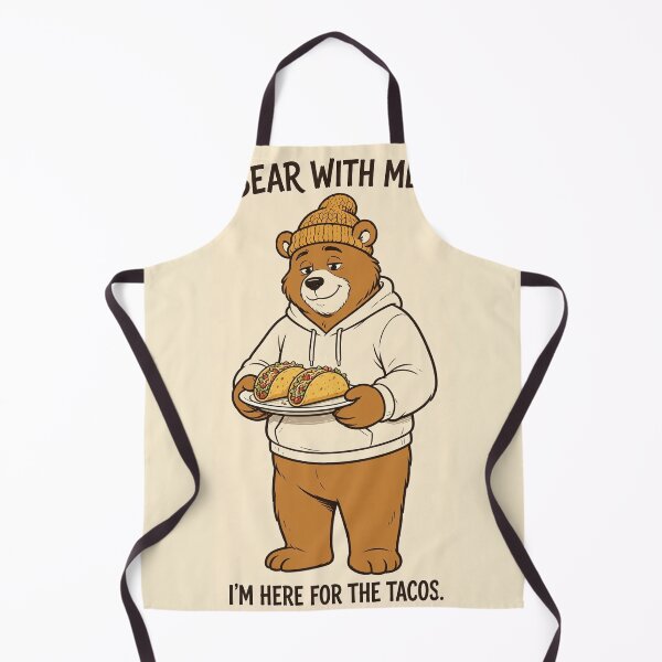 Item preview, Bear With Me I'm Here For The Tacos Funny Foodie Bear T-Shirt designed and sold by EverydayBadge.